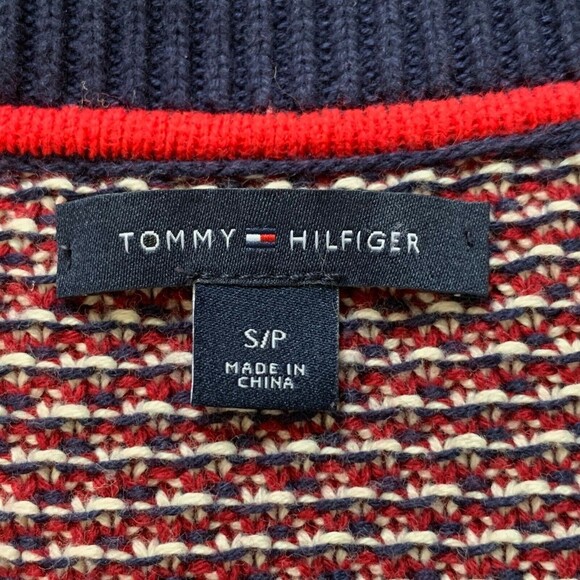 Tommy Hilfiger Cardigan Sweater Textured Knit Metal Buttons Pockets Sz S - Picture 8 of 10